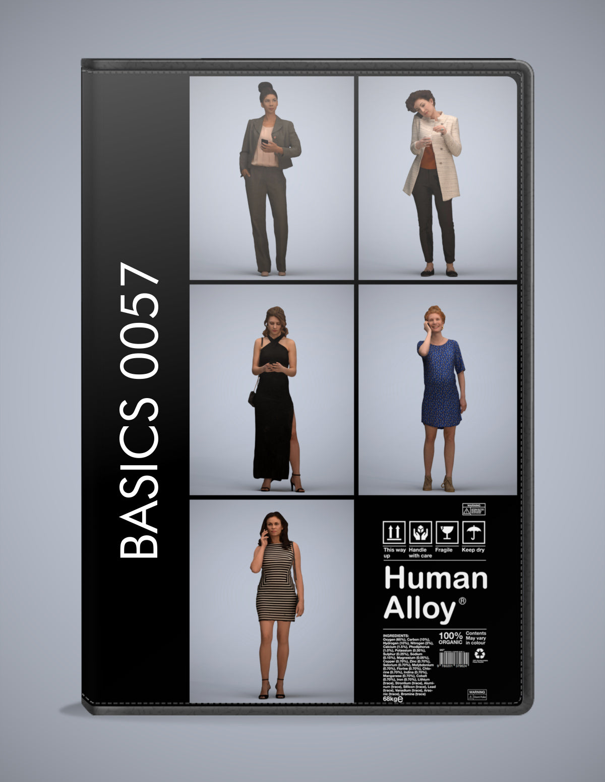 7x realistic 3D people standing pack, scanned archviz collection for Blender and 3ds Max