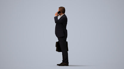 photogrammetry 3D man business, realistic human model archviz FBX, three-quarter view render