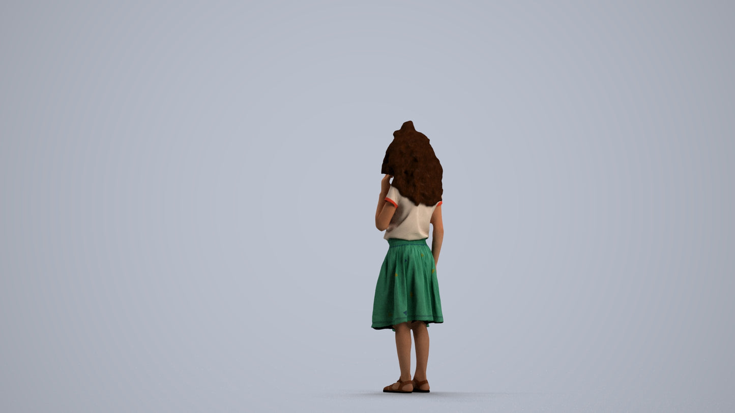 realistic 3D people girl casual kids, render-ready for V-Ray and Corona, FBX OBJ, front view render