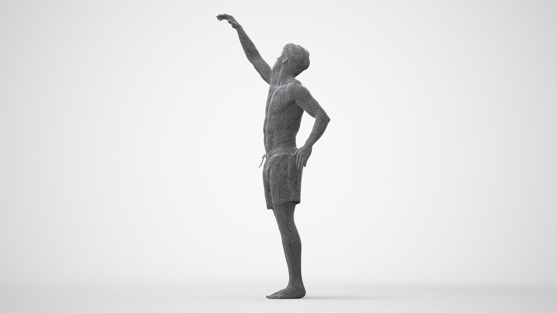 realistic 3D people man pool, render-ready for V-Ray and Corona, FBX OBJ, square thumbnail
