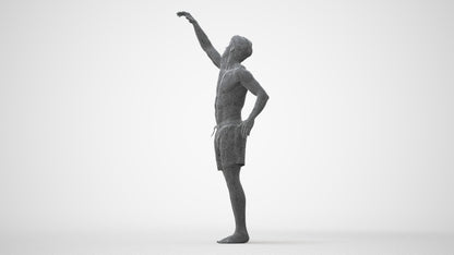 realistic 3D people man pool, render-ready for V-Ray and Corona, FBX OBJ, square thumbnail