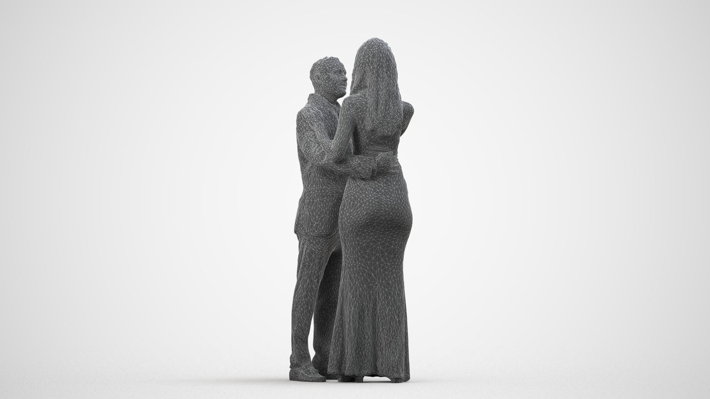 realistic 3D man formal dancing, scanned archviz people for Blender and 3ds Max, wireframe side view