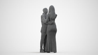 realistic 3D man formal dancing, scanned archviz people for Blender and 3ds Max, wireframe side view