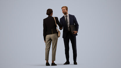 scanned 3D woman business, photogrammetry people for Enscape and V-Ray, side view render