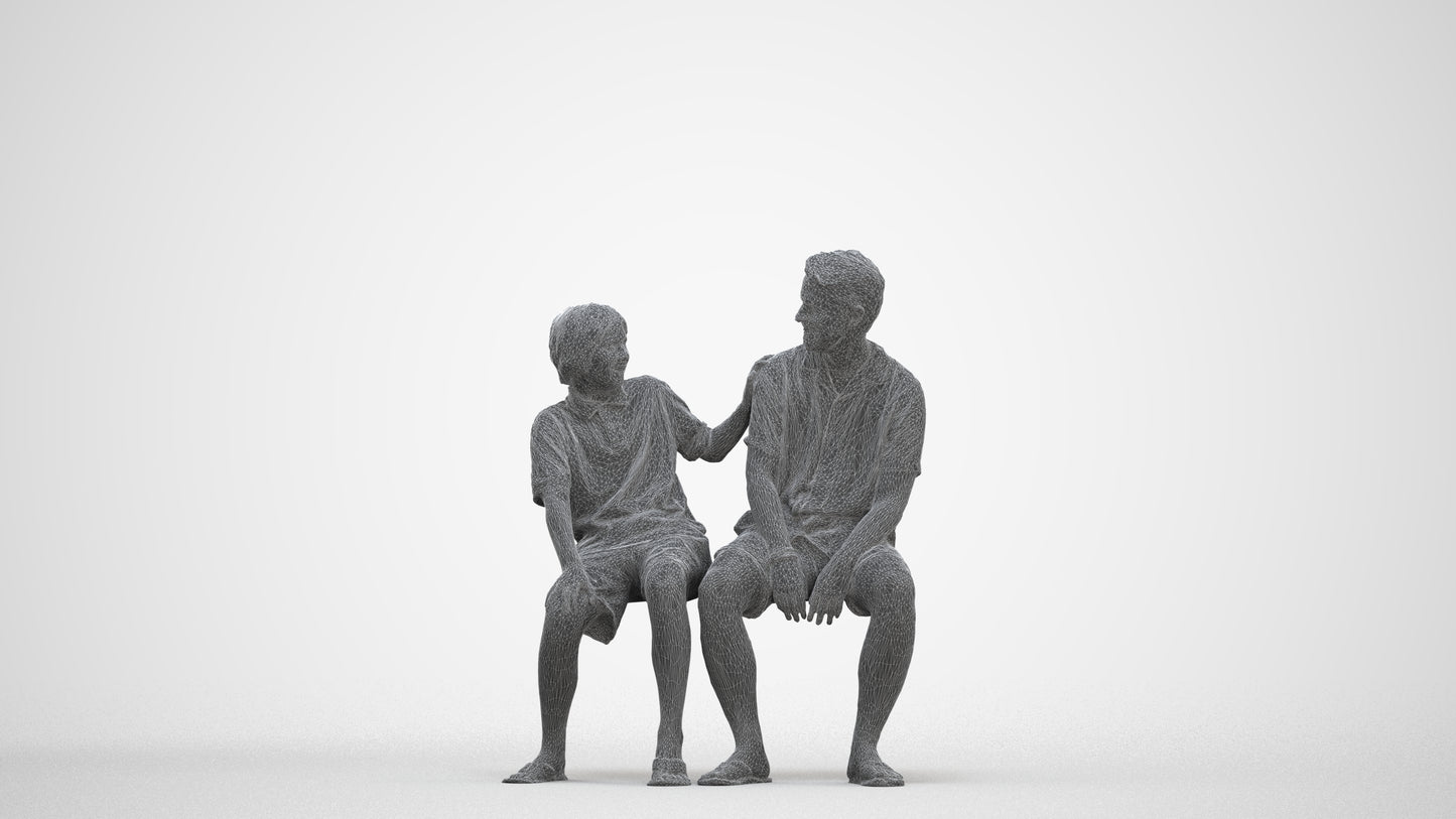 photogrammetry 3D boy kids, realistic human model archviz FBX, three-quarter front view render