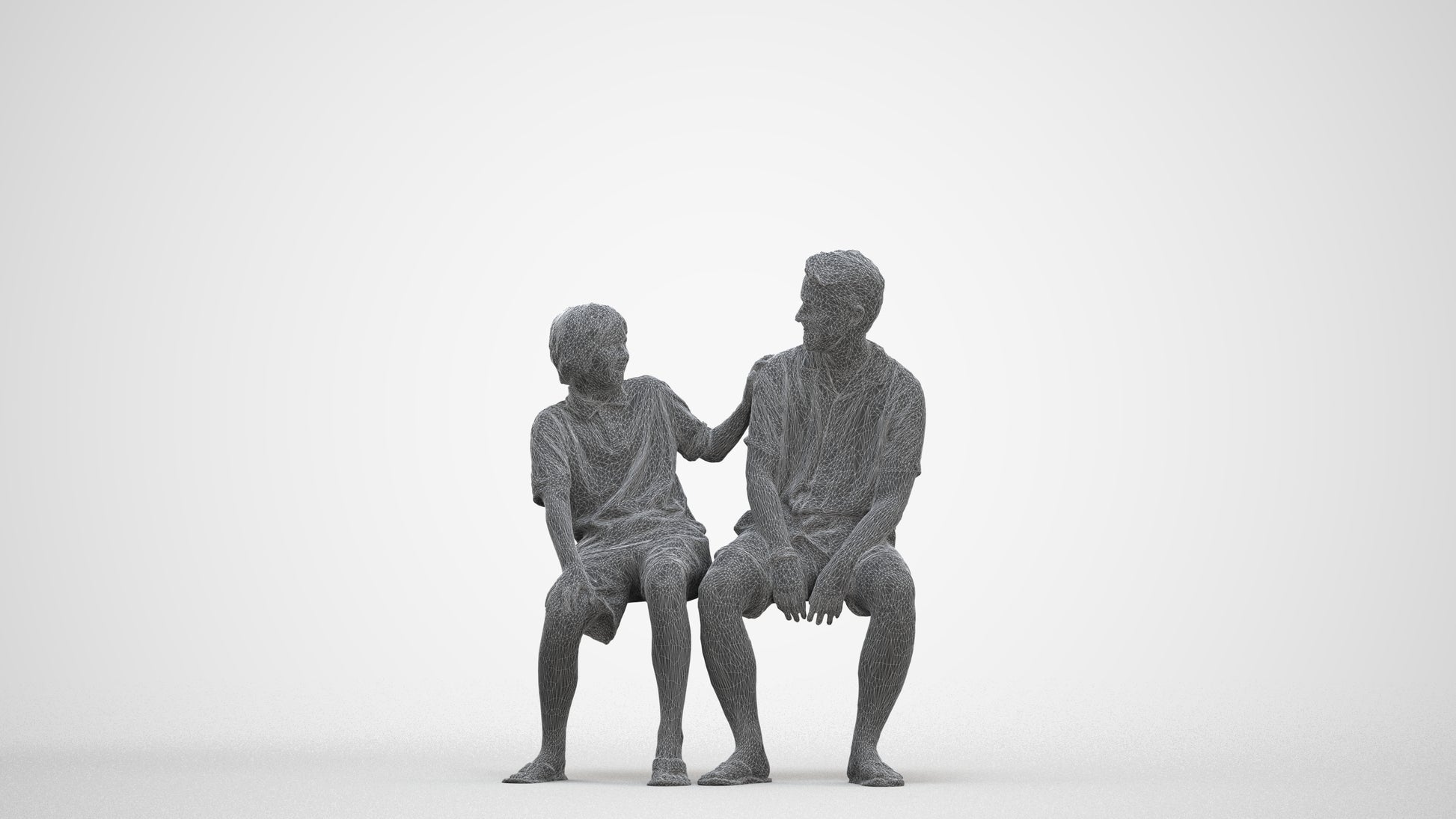 photogrammetry 3D boy kids, realistic human model archviz FBX, three-quarter front view render