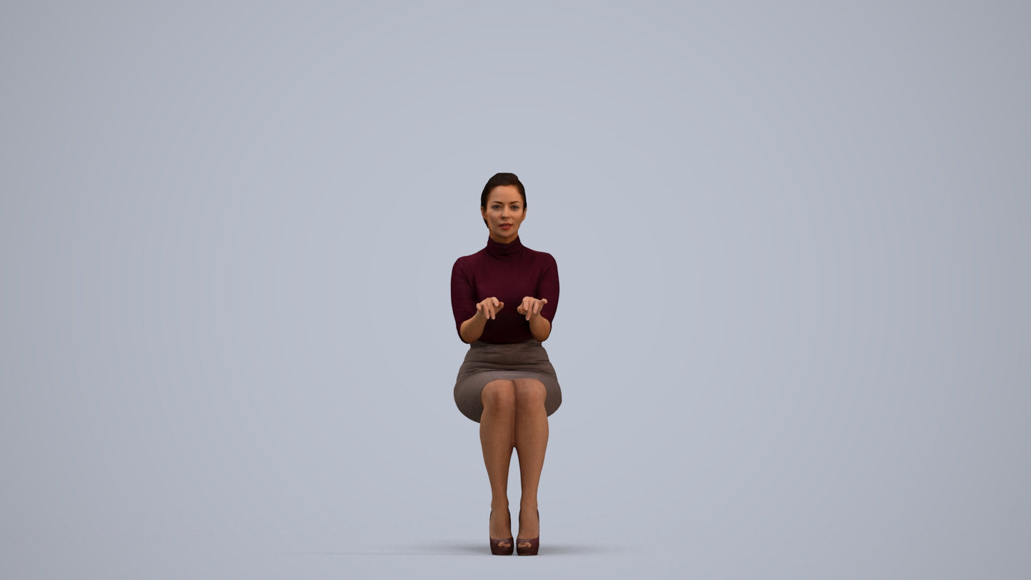 photogrammetry 3D woman business, realistic human model archviz FBX, standing pose render