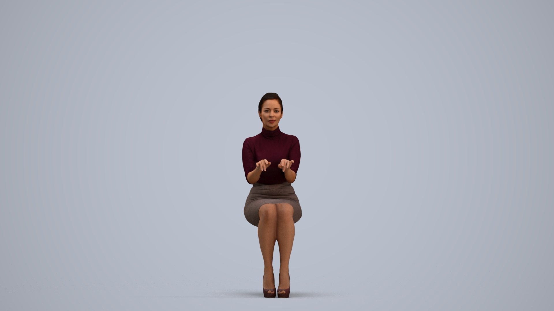 photogrammetry 3D woman business, realistic human model archviz FBX, standing pose render