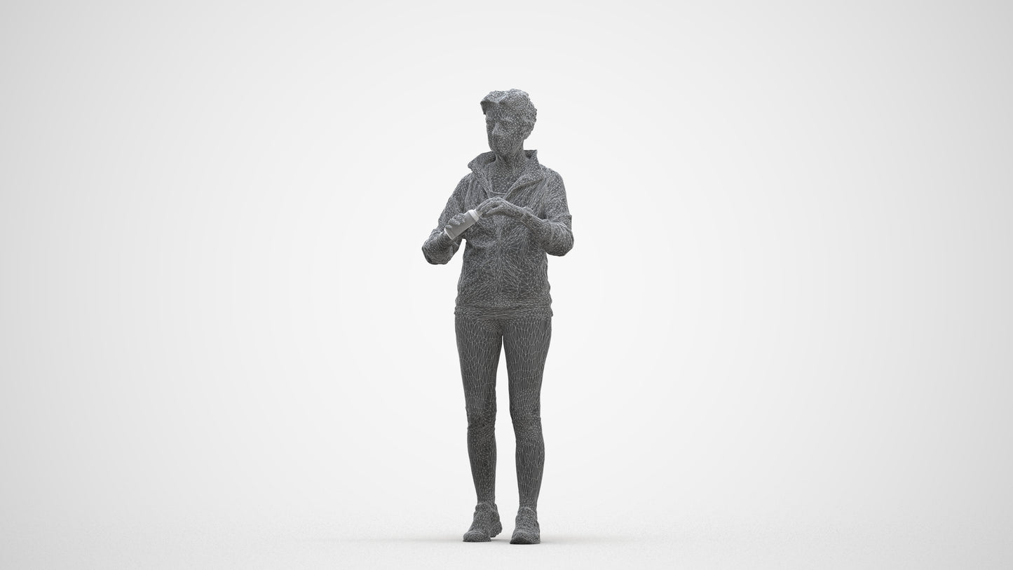 realistic 3D people woman sport, render-ready for V-Ray and Corona, FBX OBJ, three-quarter front view render
