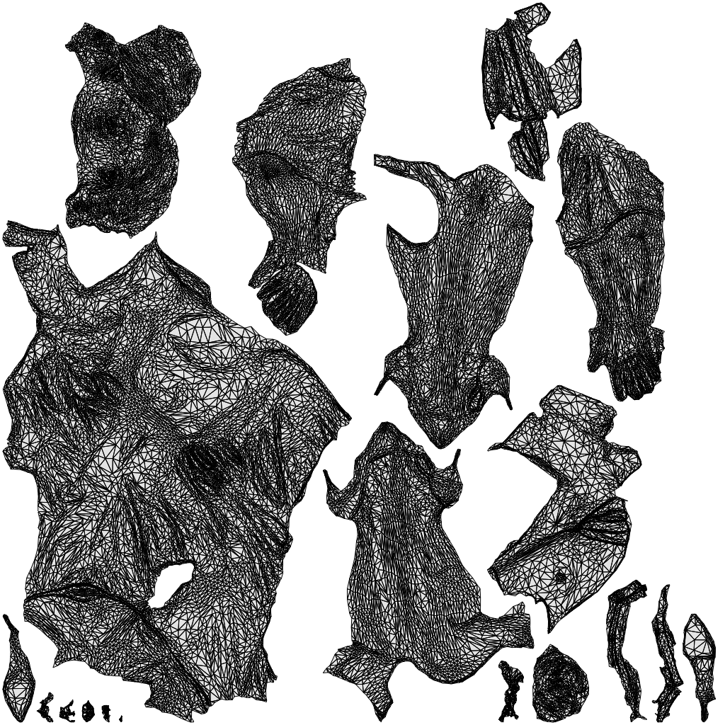 scanned 3D woman casual sitting, photogrammetry people for Enscape and V-Ray, wireframe top-down view