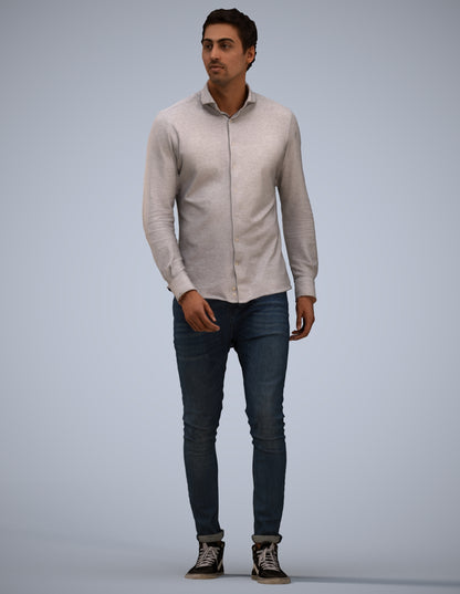 realistic 3D man casual walking, scanned archviz people for Blender and 3ds Max