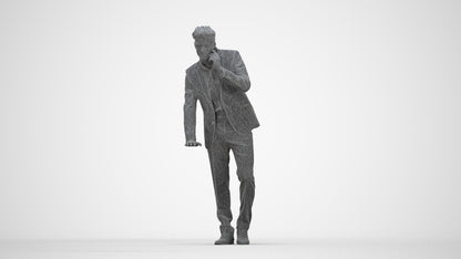 realistic 3D human man business, archviz people FBX OBJ for Blender, wireframe back view
