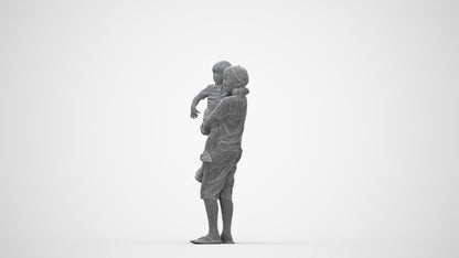 realistic 3D human boy casual kids, archviz people FBX OBJ for Blender, wireframe back view