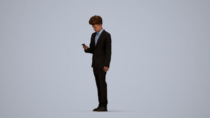 3D human model boy kids, photogrammetry scanned person for archviz, top-down view render