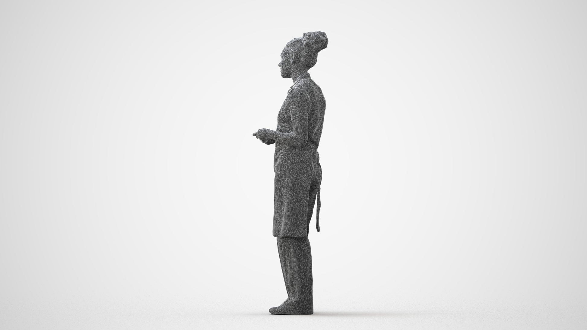 scanned 3D woman hospitality, photogrammetry people for Enscape and V-Ray, square thumbnail
