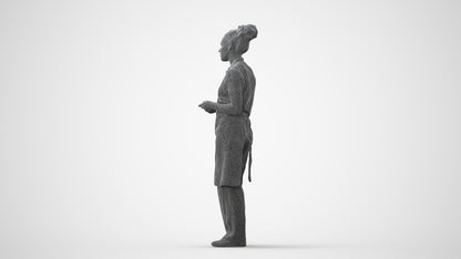 scanned 3D woman hospitality, photogrammetry people for Enscape and V-Ray, square thumbnail
