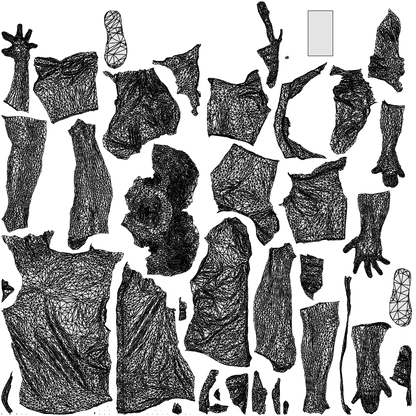 photogrammetry 3D man casual standing, realistic human model archviz FBX, wireframe top-down view