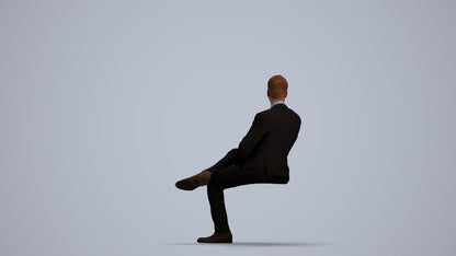 3D scanned man business, photorealistic archviz people for Enscape and SketchUp, front view render