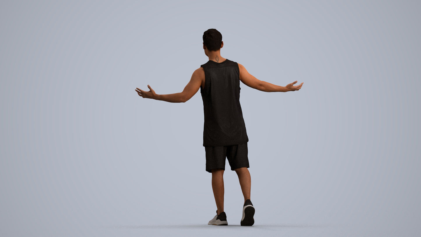realistic 3D people man sport, render-ready for V-Ray and Corona, FBX OBJ, front view render