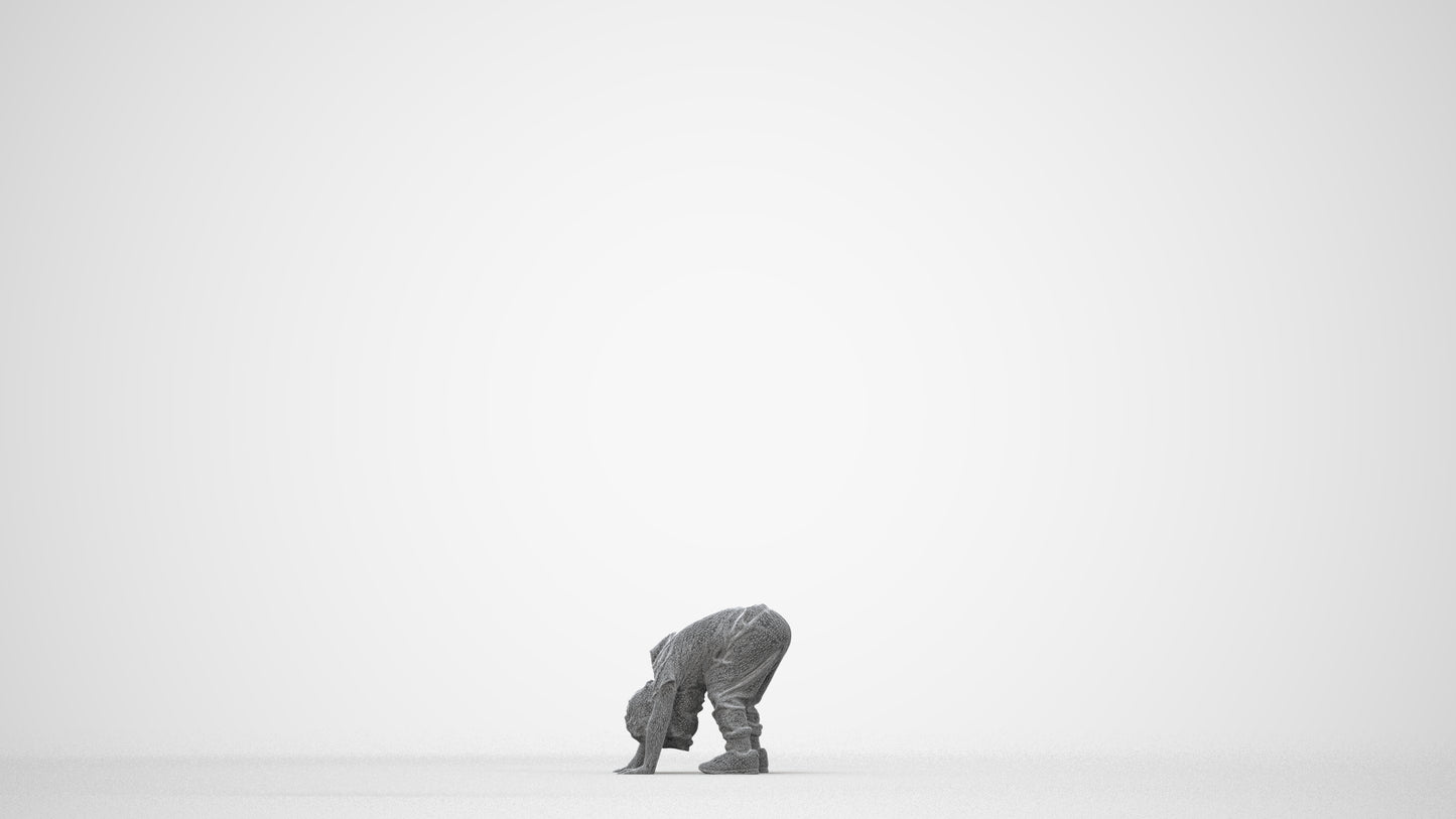 3D scanned boy kids casual, photorealistic archviz people for Enscape and SketchUp, wireframe back view