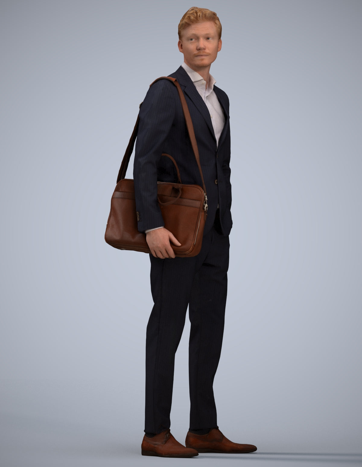 3D human model man business, photogrammetry scanned person for archviz