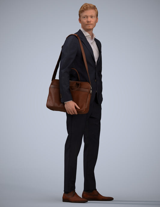 3D human model man business, photogrammetry scanned person for archviz
