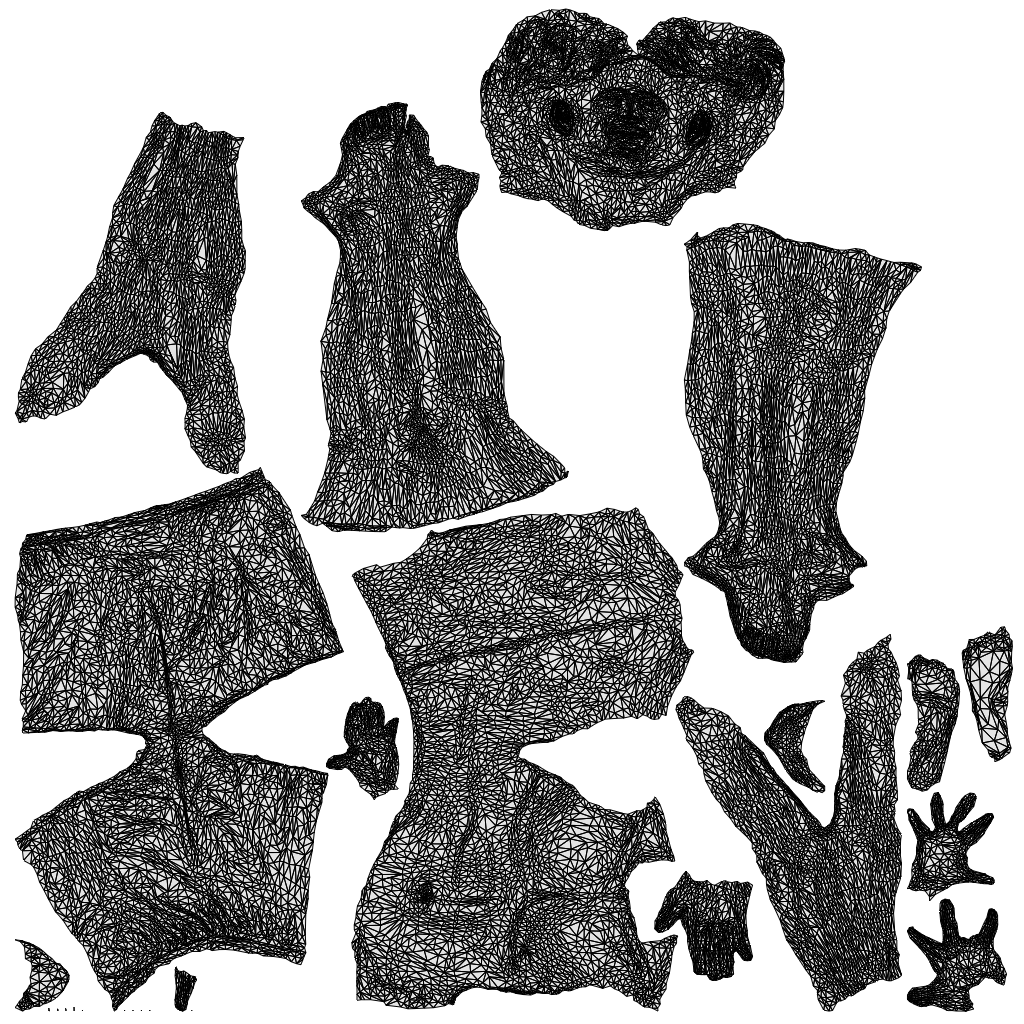 scanned 3D man pool, photogrammetry people for Enscape and V-Ray, wireframe top-down view