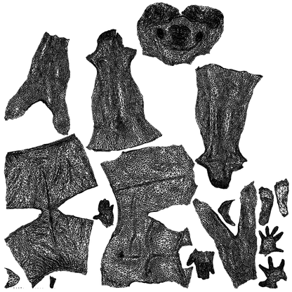 scanned 3D man pool, photogrammetry people for Enscape and V-Ray, wireframe top-down view