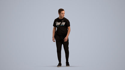 realistic 3D human boy casual kids, archviz people FBX OBJ for Blender, standing pose render
