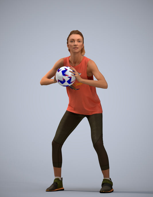 3D people model woman sport, scanned human for 3ds Max rendering