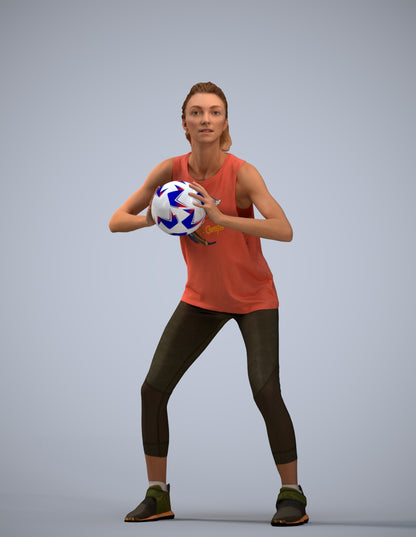 3D people model woman sport, scanned human for 3ds Max rendering