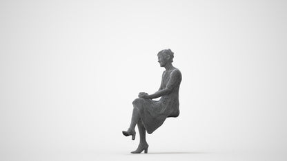 realistic 3D people woman business sitting, render-ready for V-Ray and Corona, FBX OBJ, square thumbnail