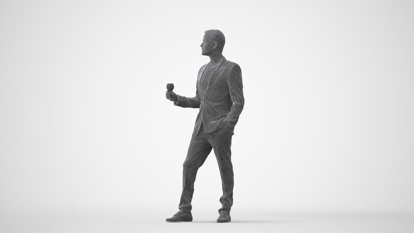 3D people model man formal formalaffairs, scanned human for 3ds Max rendering, square thumbnail