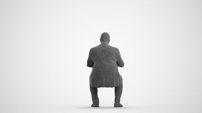 realistic 3D people man business, render-ready for V-Ray and Corona, FBX OBJ, wireframe front view