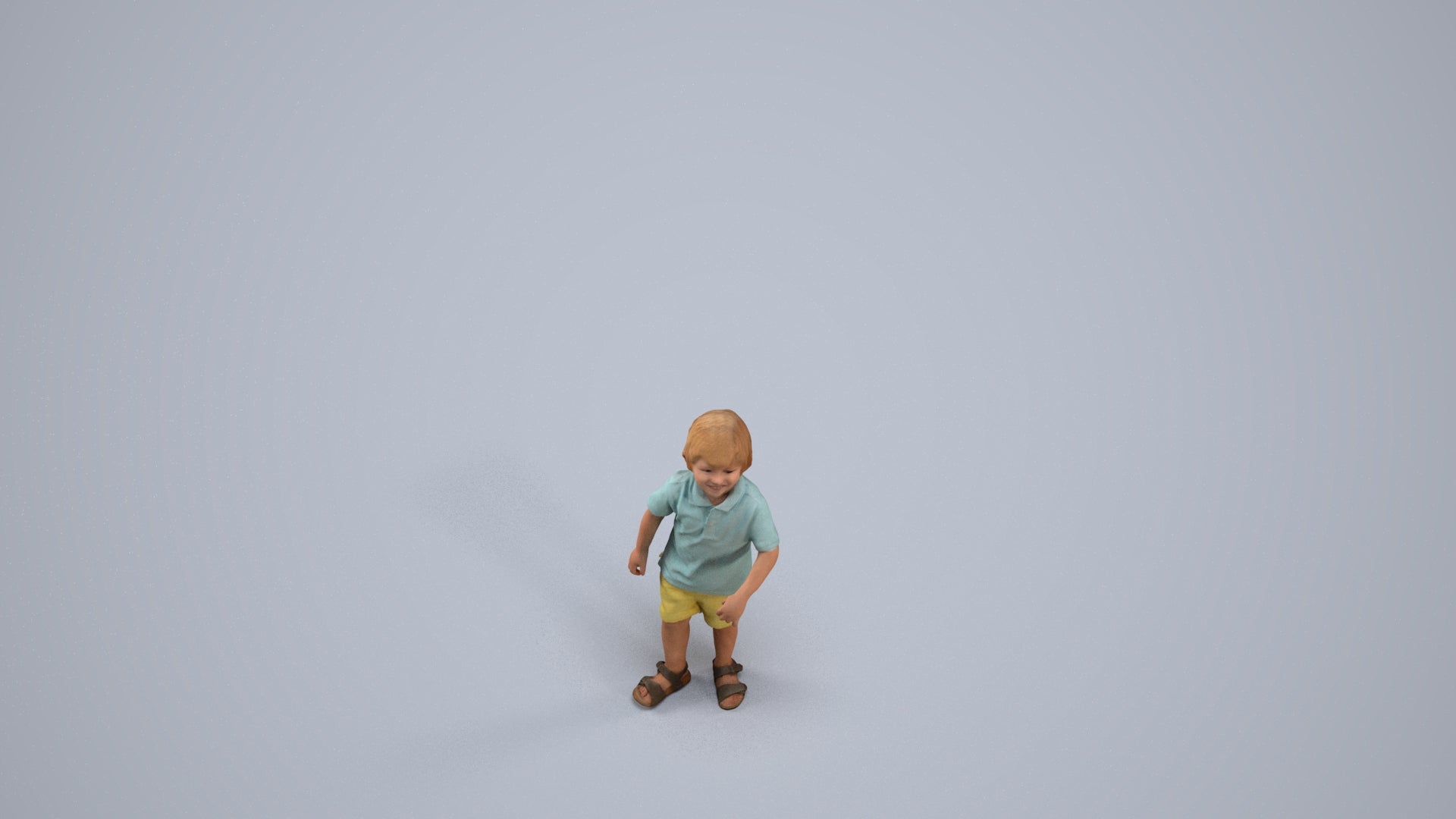 scanned 3D boy casual kids, photogrammetry people for Enscape and V-Ray, back view render
