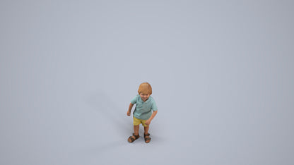 scanned 3D boy casual kids, photogrammetry people for Enscape and V-Ray, back view render