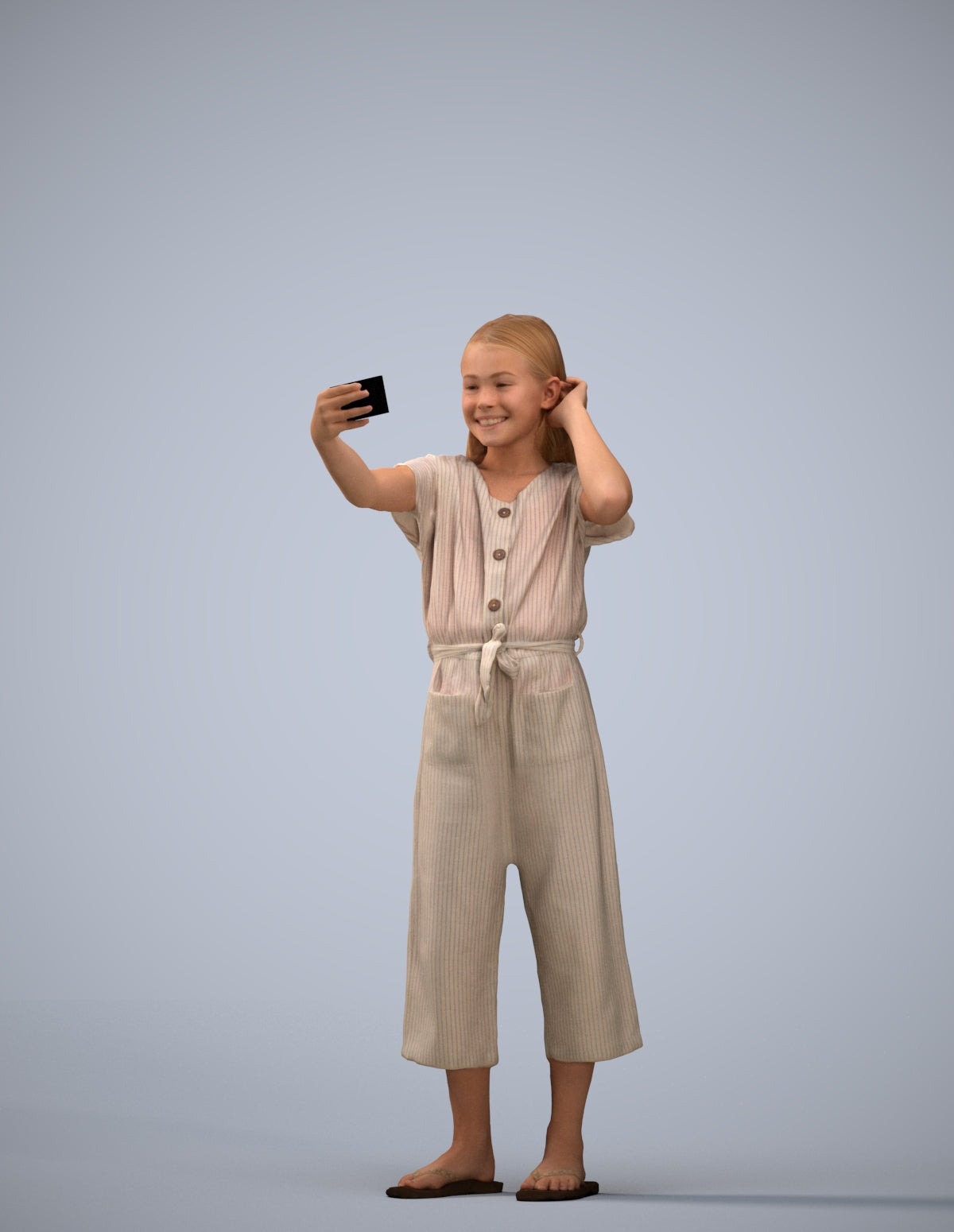 realistic 3D girl kids, scanned archviz people for Blender and 3ds Max