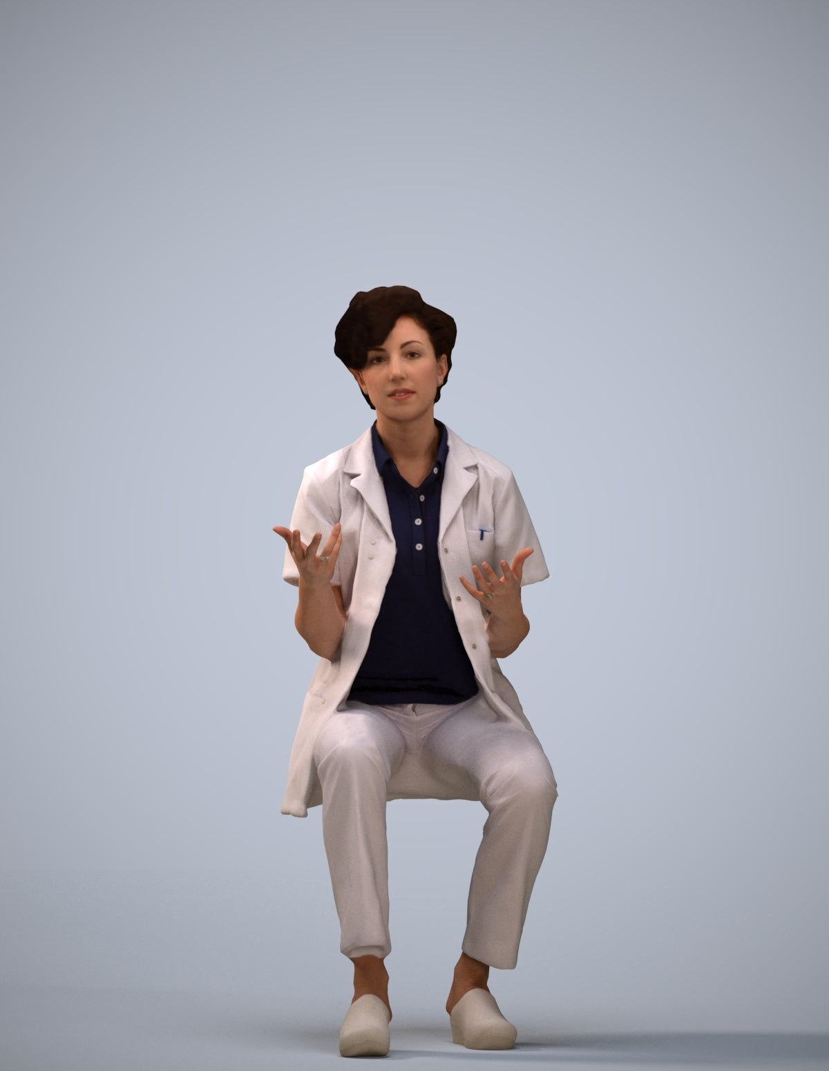 scanned 3D woman medical, photogrammetry people for Enscape and V-Ray