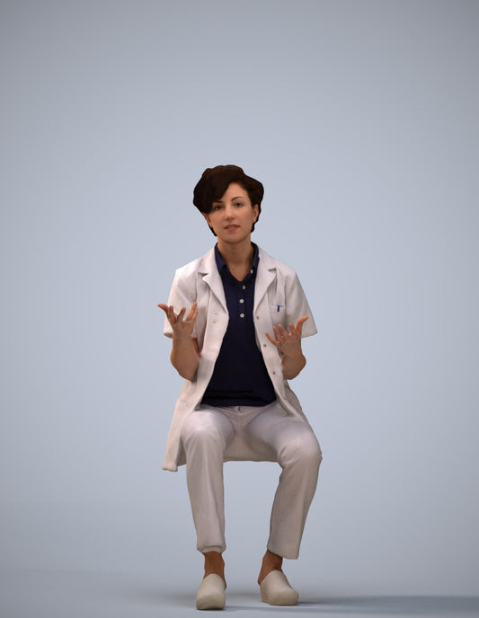 scanned 3D woman medical, photogrammetry people for Enscape and V-Ray