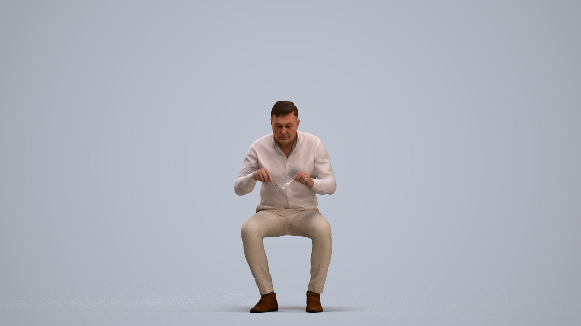 3D people model man casual business, scanned human for 3ds Max rendering, standing pose render