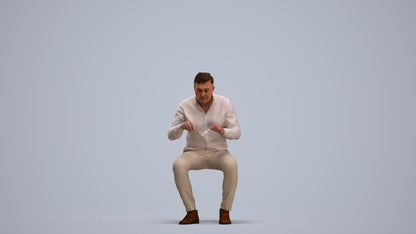 3D people model man casual business, scanned human for 3ds Max rendering, standing pose render
