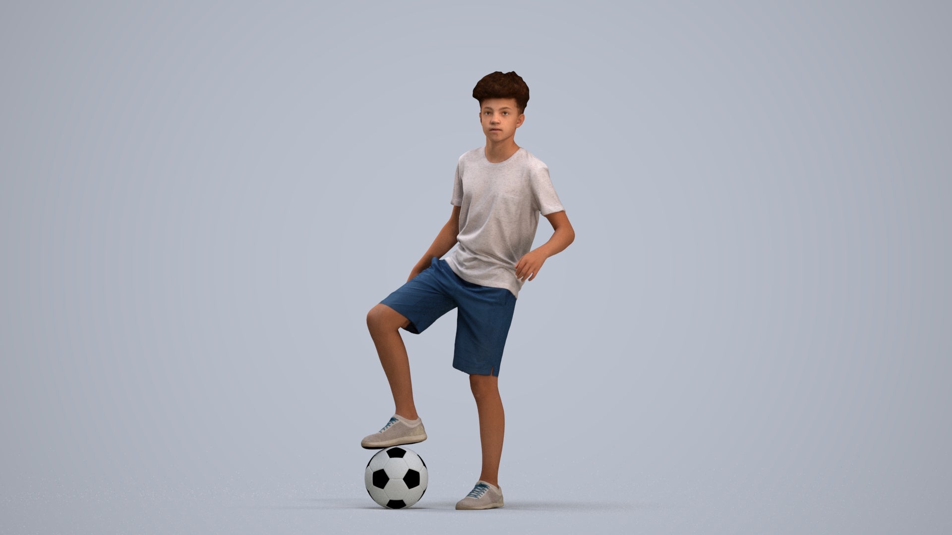 photogrammetry 3D boy casual kids, realistic human model archviz FBX, standing pose render
