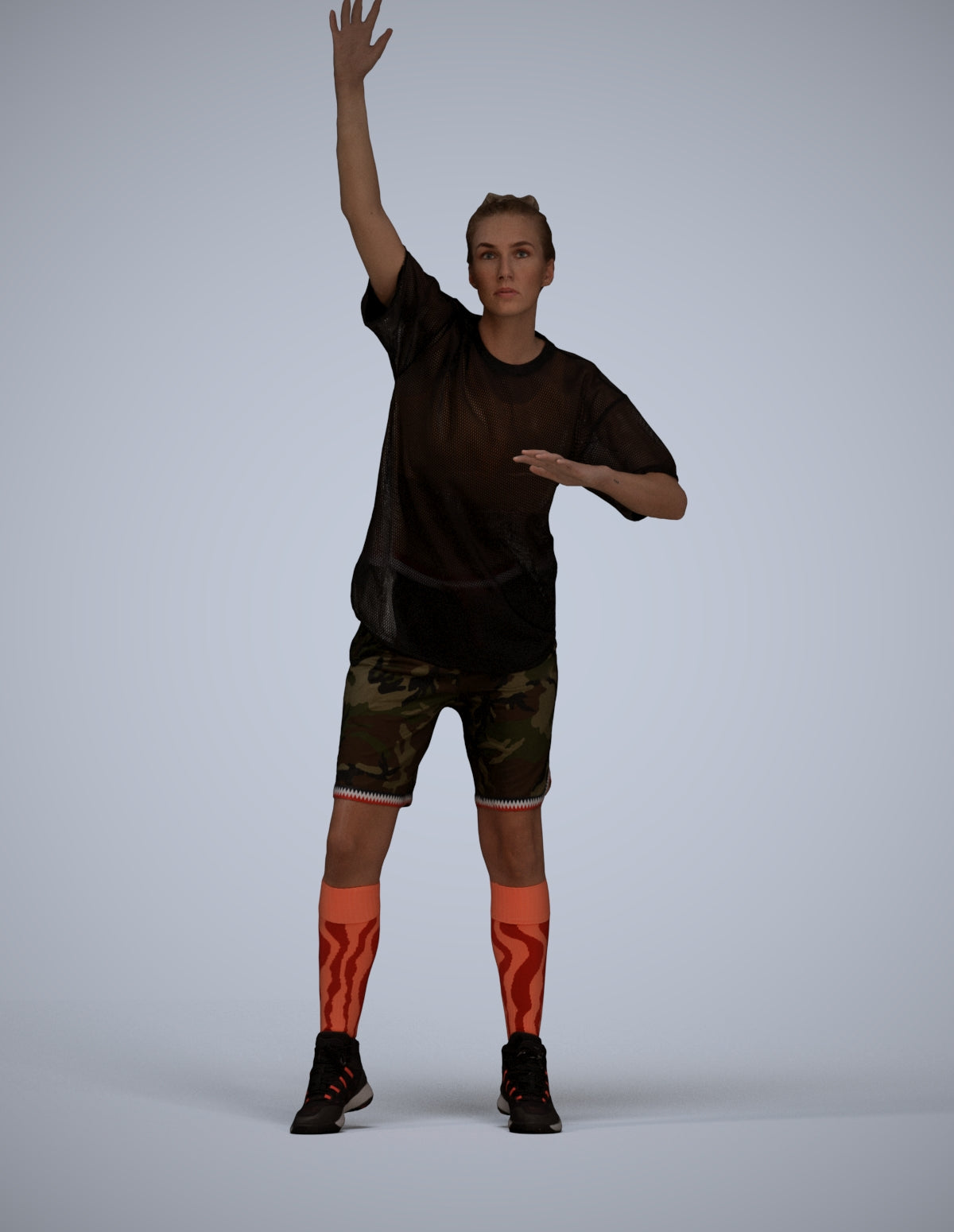 realistic 3D woman sport, scanned archviz people for Blender and 3ds Max
