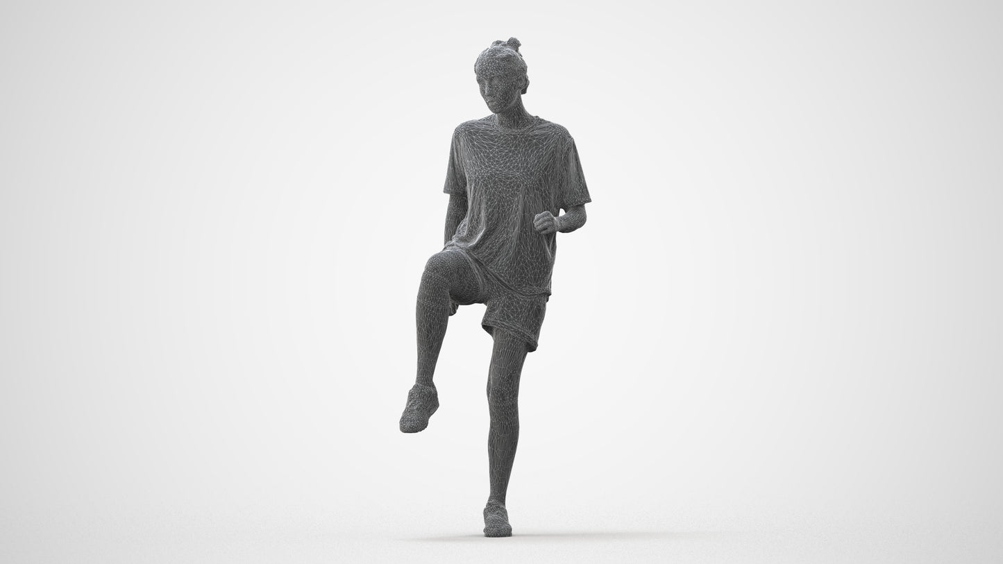 realistic 3D woman sport, scanned archviz people for Blender and 3ds Max, square thumbnail