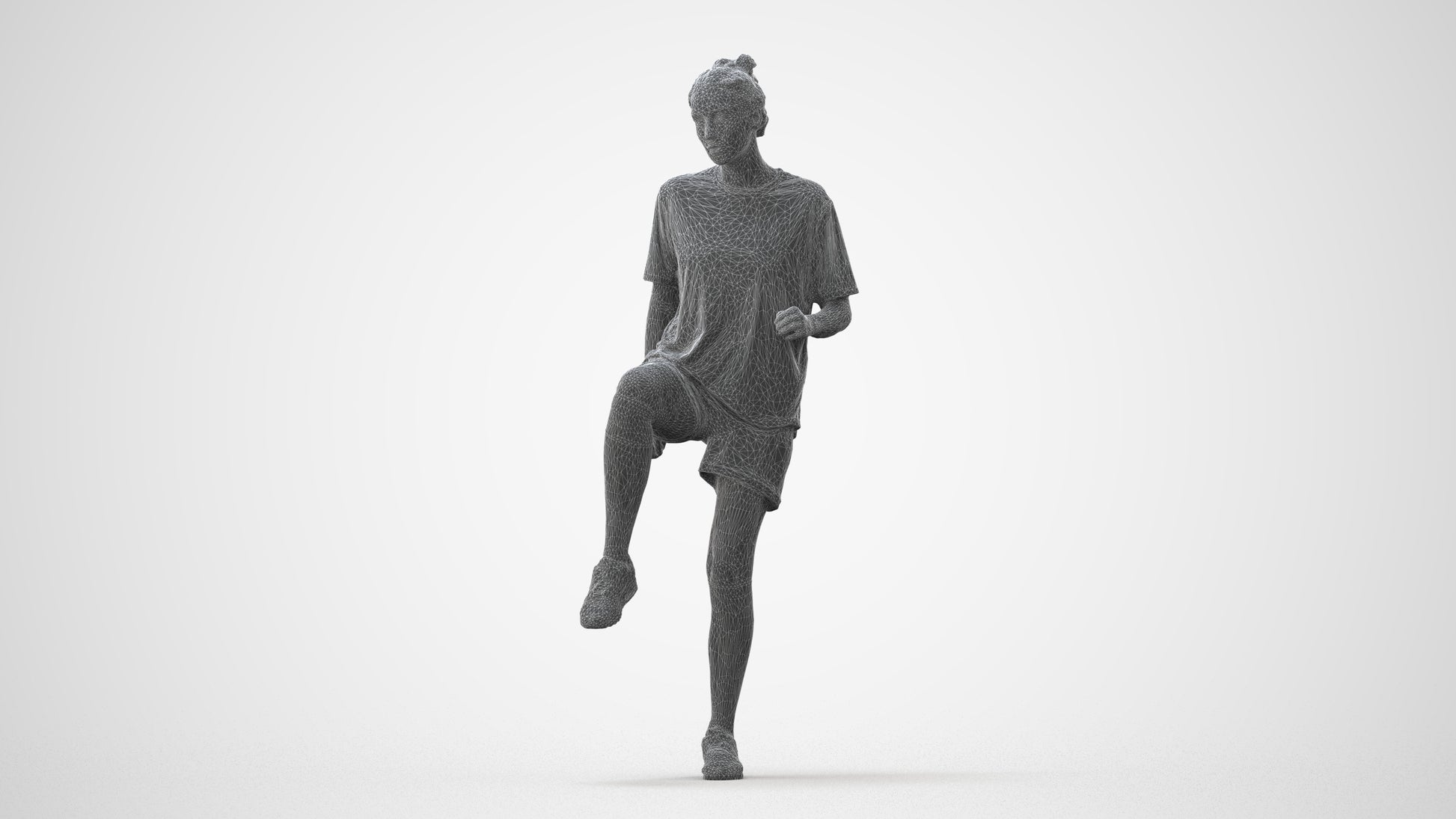 realistic 3D woman sport, scanned archviz people for Blender and 3ds Max, square thumbnail