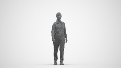 scanned 3D girl kids, photogrammetry people for Enscape and V-Ray, three-quarter front view render