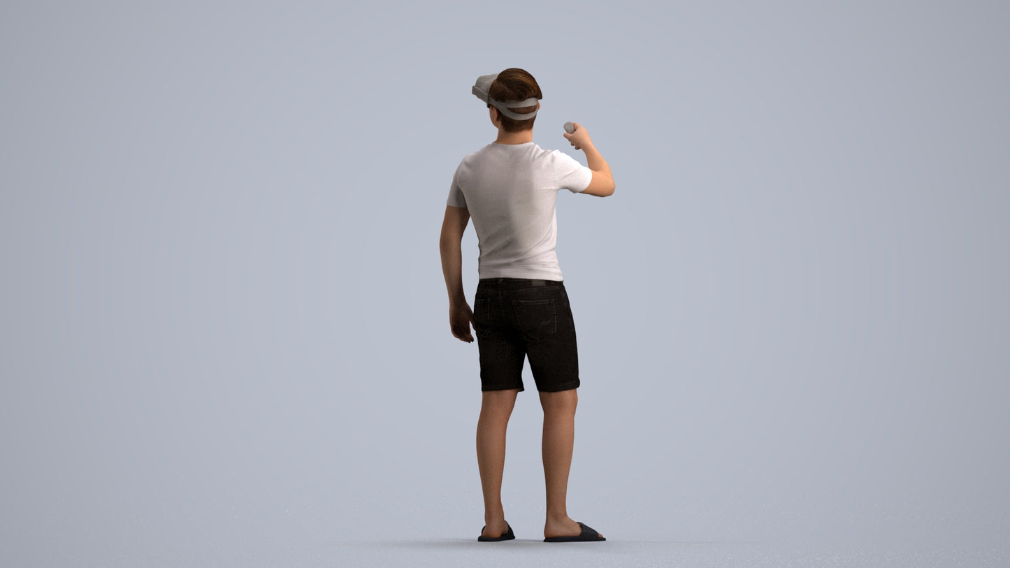 photogrammetry 3D boy casual kids, realistic human model archviz FBX, front view render