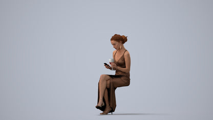 3D people model woman formal formalaffairs, scanned human for 3ds Max rendering, three-quarter view render