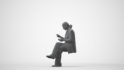 3D human model woman business, photogrammetry scanned person for archviz, square thumbnail