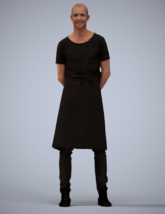 realistic 3D man hospitality, scanned archviz people for Blender and 3ds Max